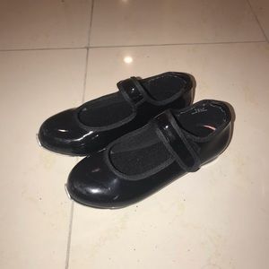 Girls kids black tap dance shoes size 12